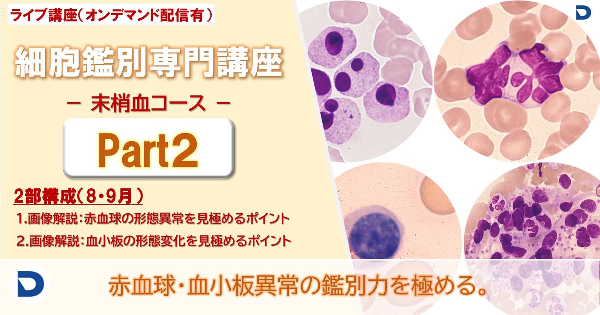 細胞鑑別専門講座：末梢血Part2（全2回）