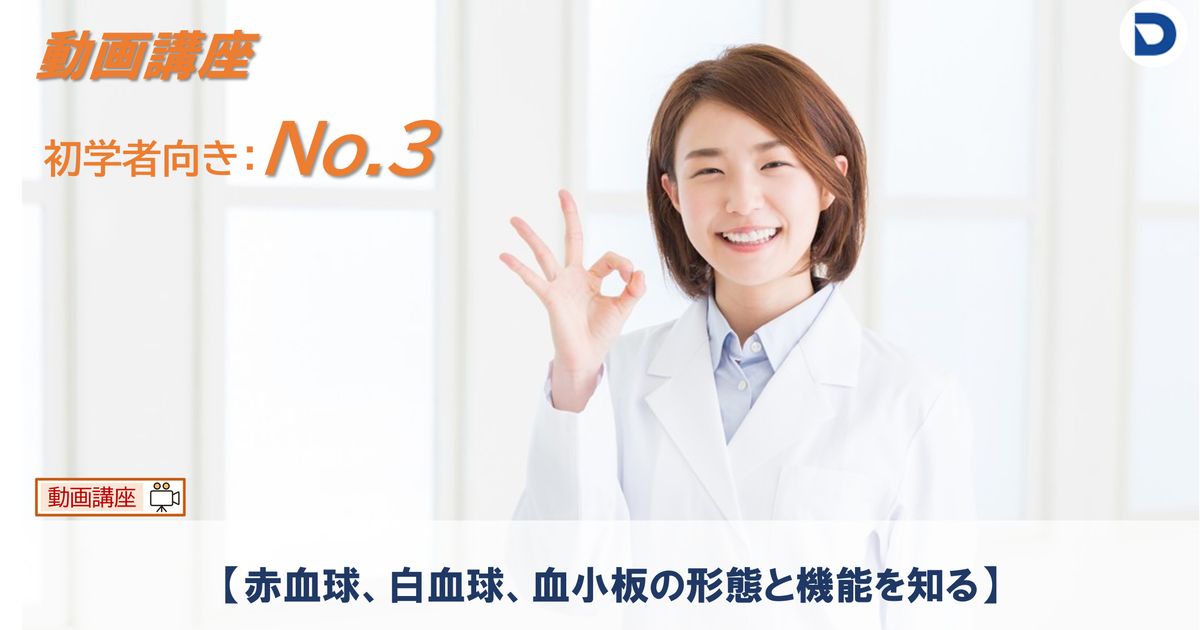 No.３  赤血球、白血球、血小板の形態と機能を知る
