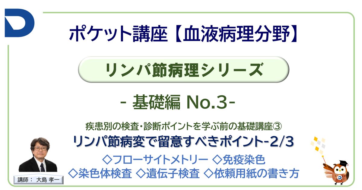 リンパ節病理シリーズ：基礎編No.3「リンパ節病変の留意するポイント2/3」