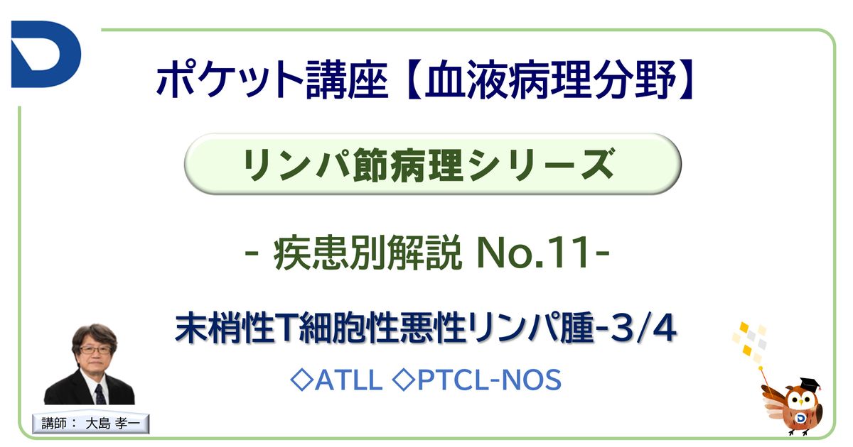 リンパ節病理シリーズ：疾患別解説No.11「末梢性T細胞性悪性リンパ腫-3/4」