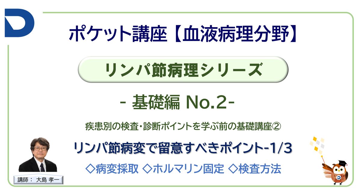 リンパ節病理シリーズ：基礎編No.2「リンパ節病変の留意するポイント1/3」
