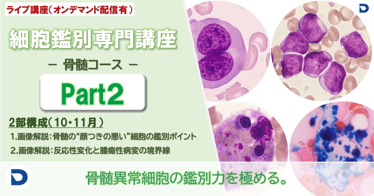 細胞鑑別専門講座：骨髄Part2（全2回）